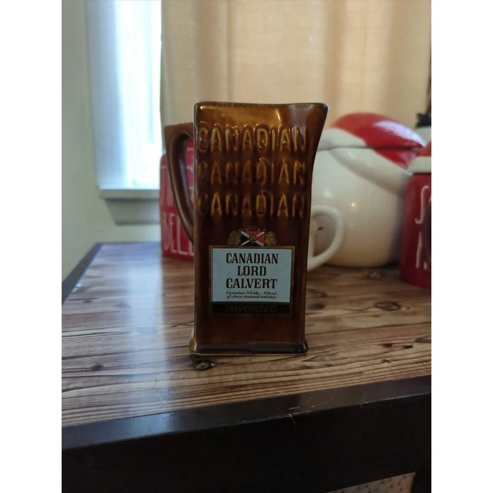 Canadian Lord Calvert Ceramic Square Whiskey‎ Mug Pitcher